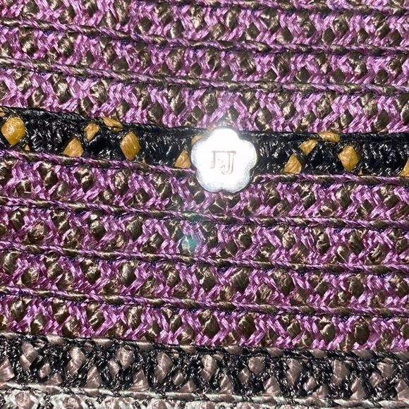ERIC JAVITS New York purple straw shoulder bag EUC - Picture 3 of 14